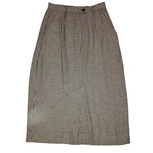 ITALIAN HOUNDSTOOTH A-LINE SKIRT SIZE 10 BLACK WHITE RAFAELLA BELOW KNEE WOMENS